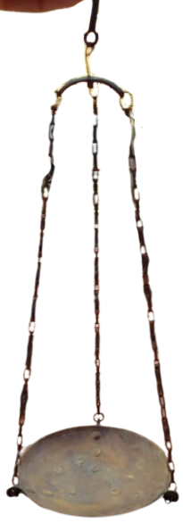 ANTEP İŞİ EL YAPIMI OTANTİK ZİNCİRLİ DEKORATİF PİRİNÇ BUHURDAN TUSSU YAKMA KASESİ