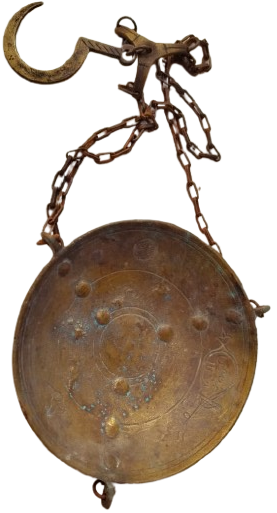 ANTEP İŞİ EL YAPIMI OTANTİK ZİNCİRLİ DEKORATİF PİRİNÇ BUHURDAN TUSSU YAKMA KASESİ