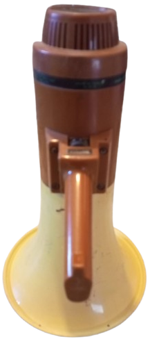 MEGAPHONE HAVALI MEGAFON MİKROFONDAN KONUŞMA KAHVERENK VE KREM RENKLERDE TAŞINABİLİR