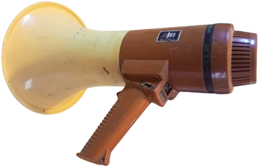 MEGAPHONE HAVALI MEGAFON MİKROFONDAN KONUŞMA KAHVERENK VE KREM RENKLERDE TAŞINABİLİR