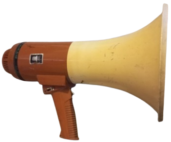 MEGAPHONE HAVALI MEGAFON MİKROFONDAN KONUŞMA KAHVERENK VE KREM RENKLERDE TAŞINABİLİR