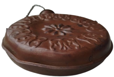 BAKIR MATARA EL İŞÇİLİĞİ UZERİ KABARTMA DESENLİ ZİNCİRLİ OSMANLI TARZI BAKIR MATARA 