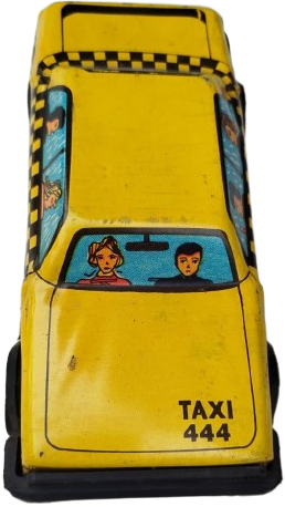 1980 GÜREL OYUNCAK YERLİ ÜRETİM ANTİKA TENEKE SARI TAKSİ NOSTALJİK KOLEKSİYONLUK OYUNCAK ARABA