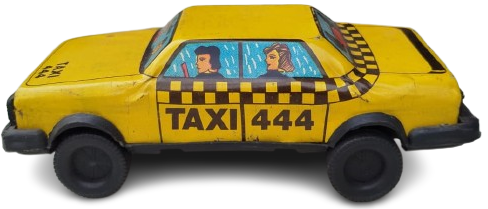 1980 GÜREL OYUNCAK YERLİ ÜRETİM ANTİKA TENEKE SARI TAKSİ NOSTALJİK KOLEKSİYONLUK OYUNCAK ARABA