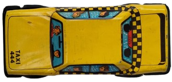 1980 GÜREL OYUNCAK YERLİ ÜRETİM ANTİKA TENEKE SARI TAKSİ NOSTALJİK KOLEKSİYONLUK OYUNCAK ARABA