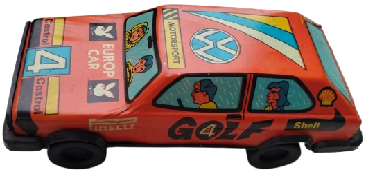 1980 NADİR NOSTALJİK GÜREL OYUNCAK ÜRETİMİ VOLKSWAGEN GOLF RALLİ SERİSİ YERLİ ÜRETİM TENEKE ARABA