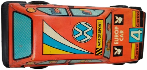 1980 NADİR NOSTALJİK GÜREL OYUNCAK ÜRETİMİ VOLKSWAGEN GOLF RALLİ SERİSİ YERLİ ÜRETİM TENEKE ARABA