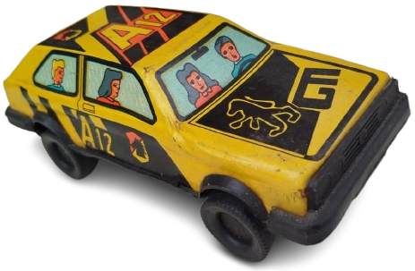 1980 TENEKE GÜREL OYUNCAK YERLİ ÜRETİM VİNTAGE A12 GT SERİSİ NADİR KOLEKSİYONLUK NOSTALJİK SARI ARABA