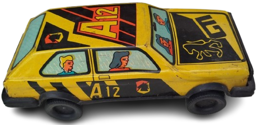 1980 TENEKE GÜREL OYUNCAK YERLİ ÜRETİM VİNTAGE A12 GT SERİSİ NADİR KOLEKSİYONLUK NOSTALJİK SARI ARABA