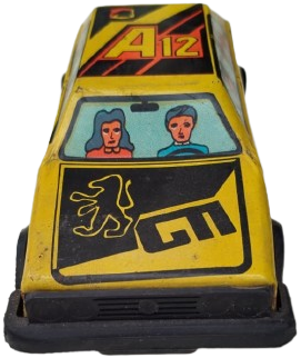 1980 TENEKE GÜREL OYUNCAK YERLİ ÜRETİM VİNTAGE A12 GT SERİSİ NADİR KOLEKSİYONLUK NOSTALJİK SARI ARABA