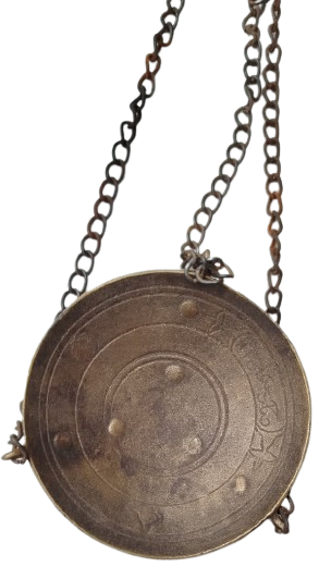 ANTİKA GÖRÜNÜMLÜ GAZİANTEP EL İŞÇİLİĞİ PİRİNÇ MİNYATÜR EL KANTARI NOSTALJİK TURİSTİK DEKORASYON OBJESİ