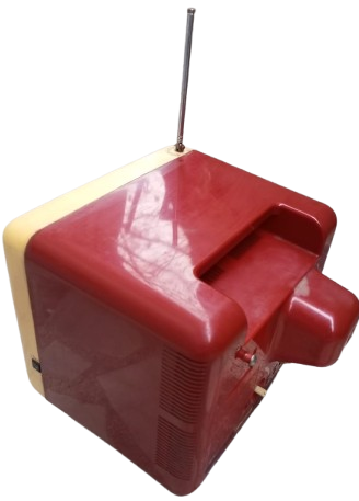 1970 JVC MODEL 3020 SİYAH BEYAZ PORTATİF BORDO KREM KASA TAŞINABİLİR 23 CM EKRAN TELEVİZYON