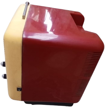 1970 JVC MODEL 3020 SİYAH BEYAZ PORTATİF BORDO KREM KASA TAŞINABİLİR 23 CM EKRAN TELEVİZYON