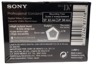 SONY PROFESSIONAL STANDARD MINI DV 63 DK SIFIR JELATİNLİ KASET KULLANILMAMIS KASET