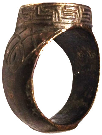 OSMANLI ANTİK DÖNEM GEOMETRİK VE HAT MOTİFLİ BRONZ MÜHÜR YÜZÜK KOLEKSİYONLUK NADİR ESER