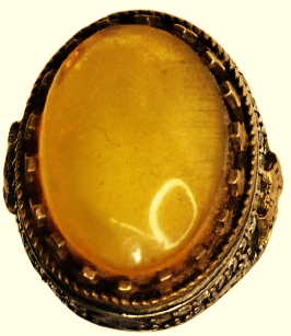 OSMANLI TARZI ANTİK GÖRÜNÜMLÜ GÜMÜŞ ÜZERİ KEHRİBAR TAŞLI VE ZİRKON TAS SÜSLEMELİ ÖZEL TASARIM ERKEK YÜZÜĞÜ