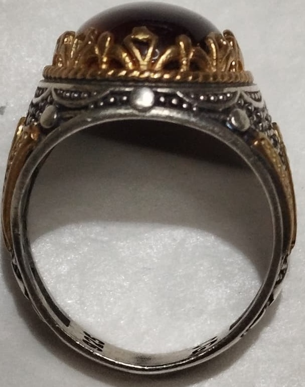 GÜMÜŞ ÖZEL TASARIM USTA EL İŞİ KAPLAN GÖZÜ TAŞLI OTANTİK ERKEK YÜZÜK