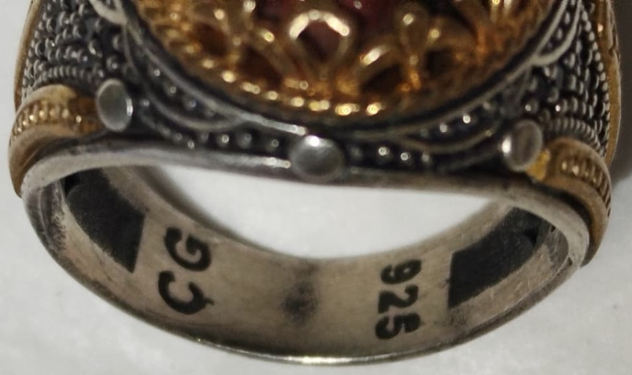 GÜMÜŞ ÖZEL TASARIM USTA EL İŞİ KAPLAN GÖZÜ TAŞLI OTANTİK ERKEK YÜZÜK