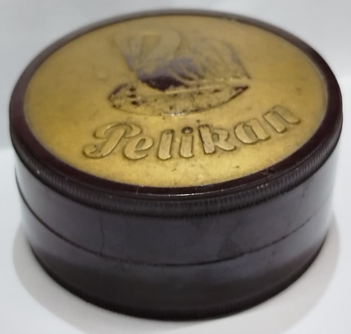 1930 ANTİKA PELIKAN GUNTHER WAGNER ALMAN YAPIMI NADİR KOLEKSİYONLUK METAL DAKTİLO ŞERİDİ KUTUSU KIRMIZI SİYAH CİFT RENK