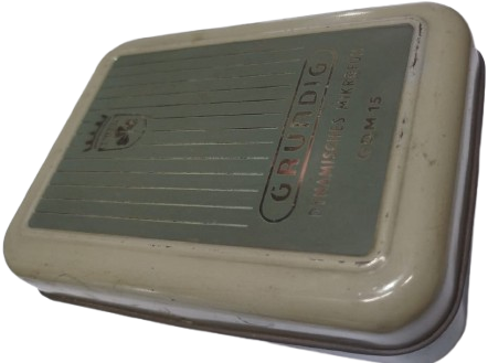 1950 GERMANY GRUNDIG GDM 15 VINTAGE MIC FOR OPEN REEL RECORDER TENEKE ORJİNAL KUTUSUNDA DİNAMİK MİKROFON