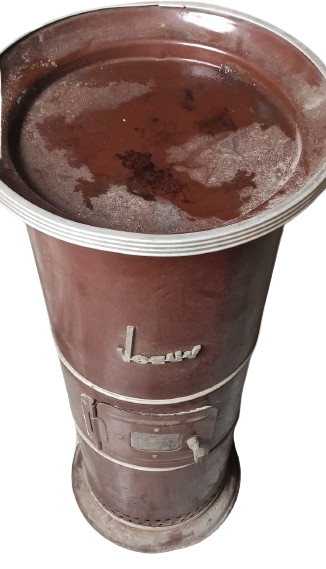 1970 EMAYE VEZÜV GAZ SOBA TİP 101 SERİ NUMARALI TÜRK MALI KAHVERENGİ SIRLI CALIŞAN ISITAN GAZ SOBASI