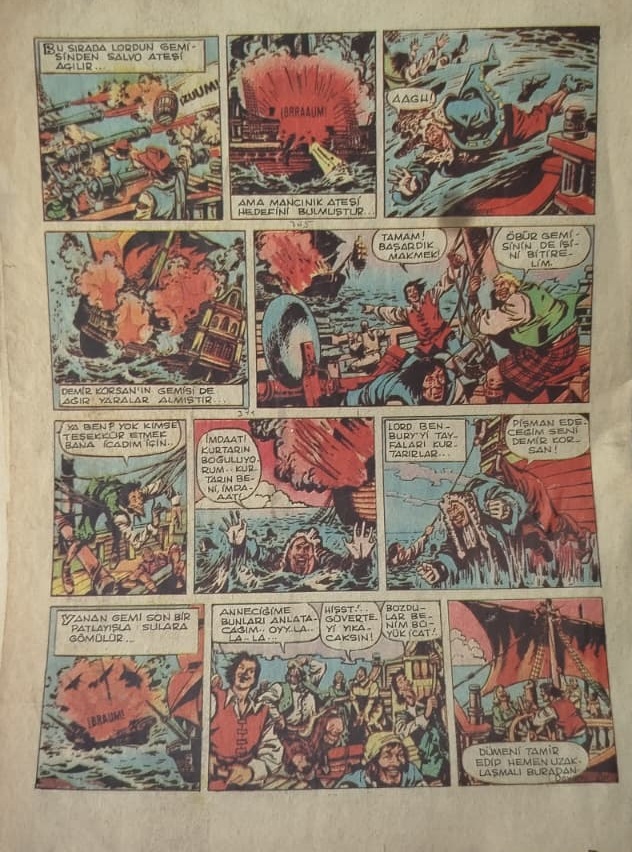 1960 TÜRKİYE BASIMI NADİR DEMİR KORSAN  BUYUK TARİHİ MACERA  KÜLTÜR MAGAZİN DERGİSİ MECMUA SAYI 2 