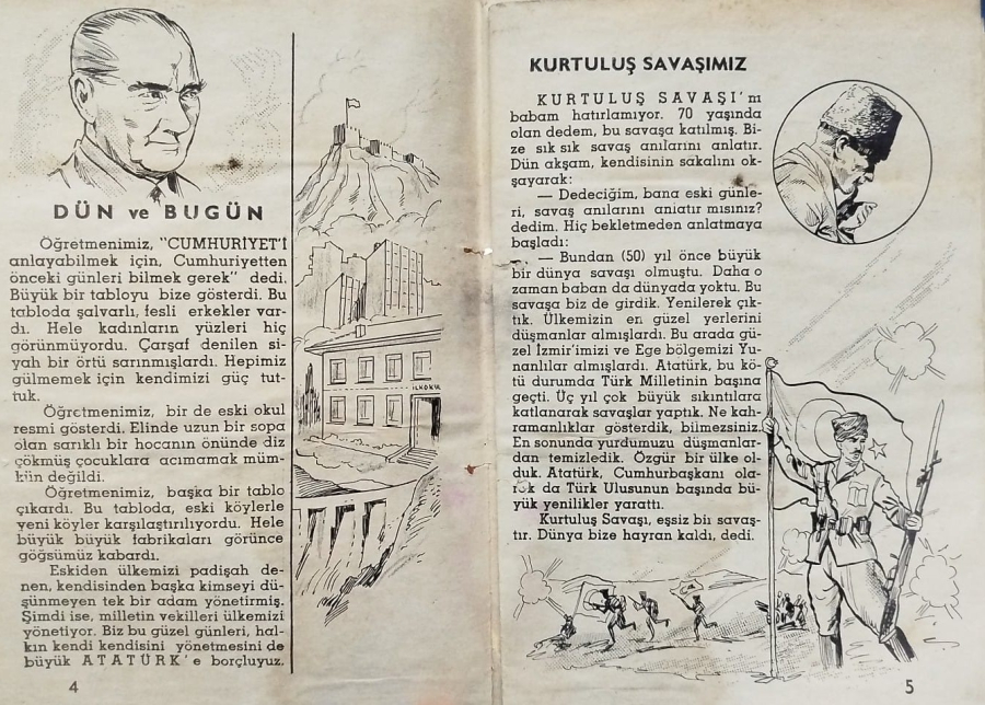 1970 DERGİ OKUL SESİ HAFTALIK OGRENCİ DERGİLERİ SAYI 6 CUMHURİYET BAYRAMI VE ATATURK
