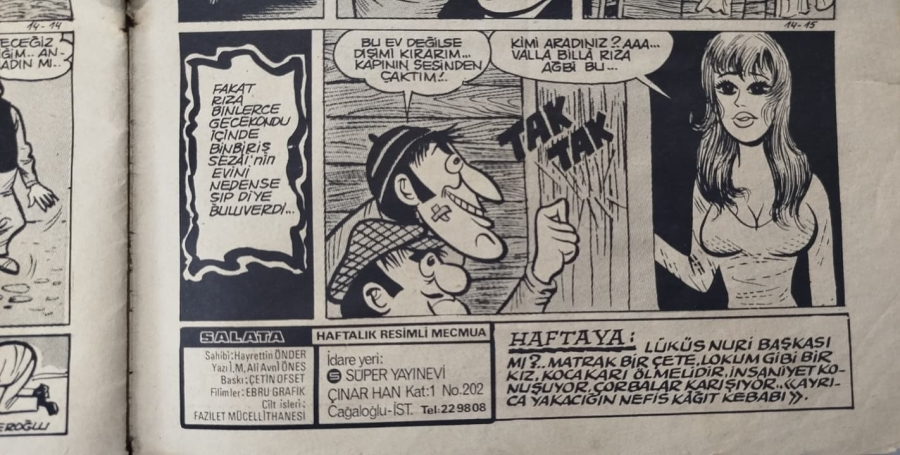 1970 SALATA MİZAH DERGİSİ SAYI 14 SUAVİ SÜALP LÜKÜS NURİ  NADİR KOLEKSİYONLUK DERGİ