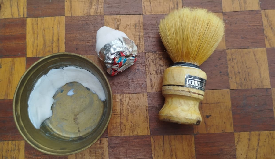 1940 ANTİKA MARKÜTERİ AHŞAP KAPAKLI KUTULU BENGALL USTURALI TAM TAKIM NOSTALJİK BERBER TRAŞ SETİ