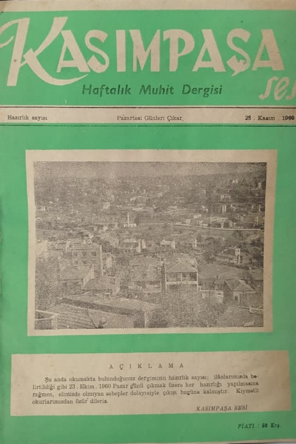 1960 KASIMPAŞA SESİ DERGİSİ NADİR YEREL TARİH VE KOLEKSİYONLUK HAFTALIK MUHİT MECMUASI