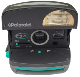 1980 POLAROID 600 SERIES VINTAGE SAKSI MAVISI VE GRI RENKLI NOSTALJIK FLASH LI SAKLI FOTOGRAF MAKINESI