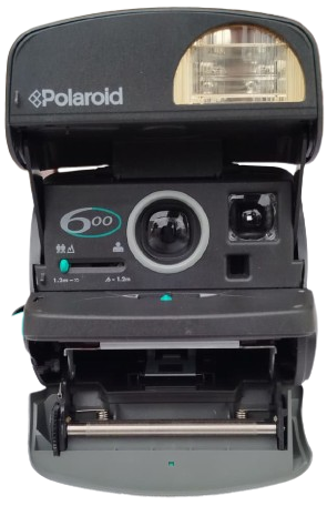 1980 POLAROID 600 SERIES VINTAGE SAKSI MAVISI VE GRI RENKLI NOSTALJIK FLASH LI SAKLI FOTOGRAF MAKINESI