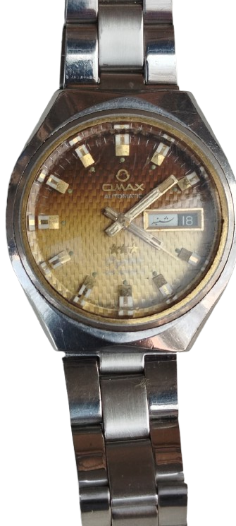 1970 OMAX AUTOMATIC 25 JEWELS CRYSTAL CAM ERKEK KOL SAATI NADIR BAL PETEGI DESENLI KADRAN