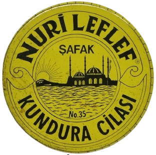 1989 TARİHLİ NURİ LEFLEF ŞAFAK MARKA NO 35 ANTİKA TENEKE KUTULU KUNDURA AYAKKABI CİLASI