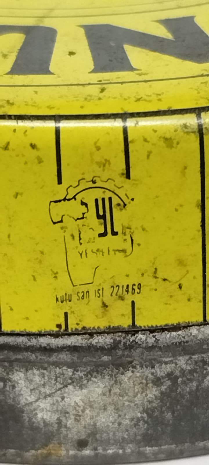 1989 TARİHLİ NURİ LEFLEF ŞAFAK MARKA NO 35 ANTİKA TENEKE KUTULU KUNDURA AYAKKABI CİLASI