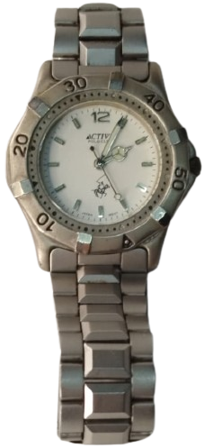 1990 ACTIVE POLO COUNTRY CLUB VINTAGE ERKEK KOL SAATI JAPON MEKANIZMALI VE CELIK KORDONLU SIK TASARIM