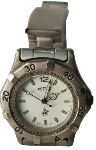 1990 ACTIVE POLO COUNTRY CLUB VINTAGE ERKEK KOL SAATI JAPON MEKANIZMALI VE CELIK KORDONLU SIK TASARIM