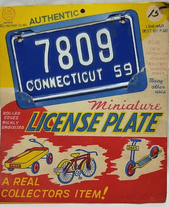 1950 AUTHENTİC MİNİATURE LİCENSE PLATE ORJİNAL JAPAN TENEKE BİSİKLET CEKCEK TAKILMAMIŞ PLAKA