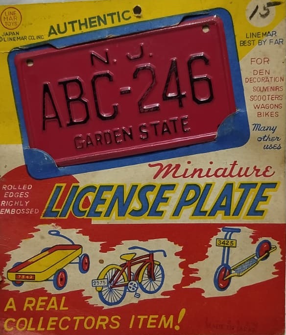 AUTHENTİC MİNİATURE LİCENSE PLATE ORJİNAL JAPAN TENEKE BİSİKLET CEKCEK TAKILMAMIŞ PLAKA