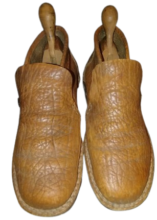 1970 CAMEL BOOTS MARKASINA AIT KOLEKSIYONLUK VINTAGE DERI AYAKKABI FORMLU DEKORATIF AHŞAP KALIPLI OBJE 