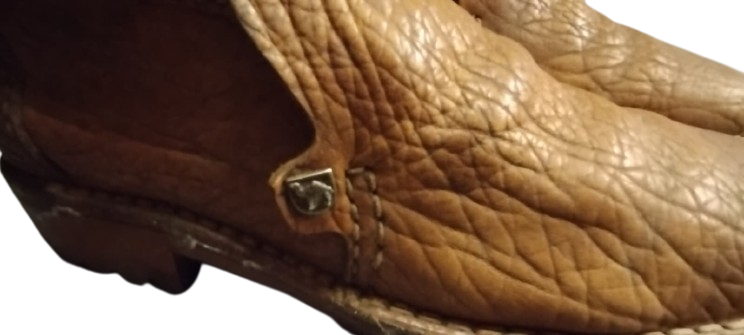 1970 CAMEL BOOTS MARKASINA AIT KOLEKSIYONLUK VINTAGE DERI AYAKKABI FORMLU DEKORATIF AHŞAP KALIPLI OBJE 