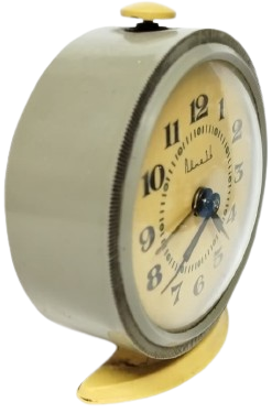 1950 SOVYET DÖNEMİ ANTİKA ALMAZ MARKA KURMALI MASA SAATİ NADİR KOLEKSİYONLUK MİNİMALİST TASARIM 