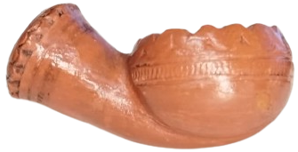 OSMANLI DEMGALI 19 YUZYIL TOPHANE LÜLE TÜTÜN İÇME KIZIL KİL TOPRAK İLE ELDE YAPILIP FIRINDA PİSMİS TERRACOTTA