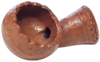OSMANLI DEMGALI 19 YUZYIL TOPHANE LÜLE TÜTÜN İÇME KIZIL KİL TOPRAK İLE ELDE YAPILIP FIRINDA PİSMİS TERRACOTTA