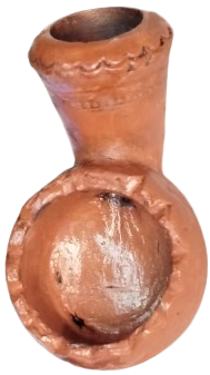 OSMANLI DEMGALI 19 YUZYIL TOPHANE LÜLE TÜTÜN İÇME KIZIL KİL TOPRAK İLE ELDE YAPILIP FIRINDA PİSMİS TERRACOTTA