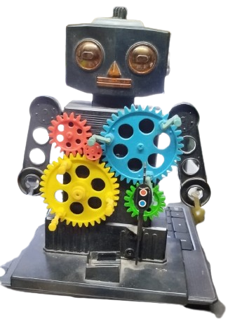 19780 GEAR ROBOT RETRO RENKLİ ÇARKLI MEKANİK PİLLİ OYUNCAK ROBOT KOLEKSİYONLUK NADİR NOSTALJİ OBJESİ