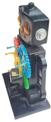 19780 GEAR ROBOT RETRO RENKLİ ÇARKLI MEKANİK PİLLİ OYUNCAK ROBOT KOLEKSİYONLUK NADİR NOSTALJİ OBJESİ