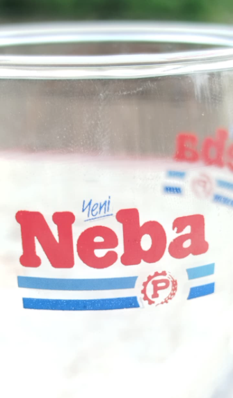 1960 YENİ NEBA MARGARİN PROMOSYONU AMBLEMLİ ANTİKA KOLEKSİYONLUK MEŞRUBAT BARDAĞI CAM BARDAK