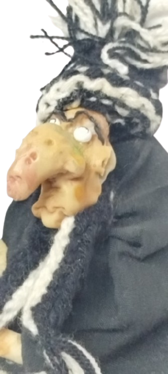 1970 EL YAPIMI VİNTAGE BEFANA CADI FİGÜRÜ SÜPÜRGELİ DEKORATİF KOLEKSİYONLUK OBJE