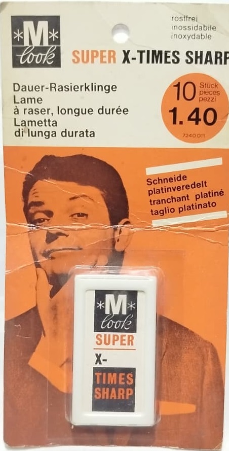 1960 NOSTALJİK M-LOOK SUPER X-TIMES SHARP PLATİN KAPLAMA 10LU JİLET PAKETİ HİÇ AÇILMAMIŞ ORİJİNAL AMBALAJINDA